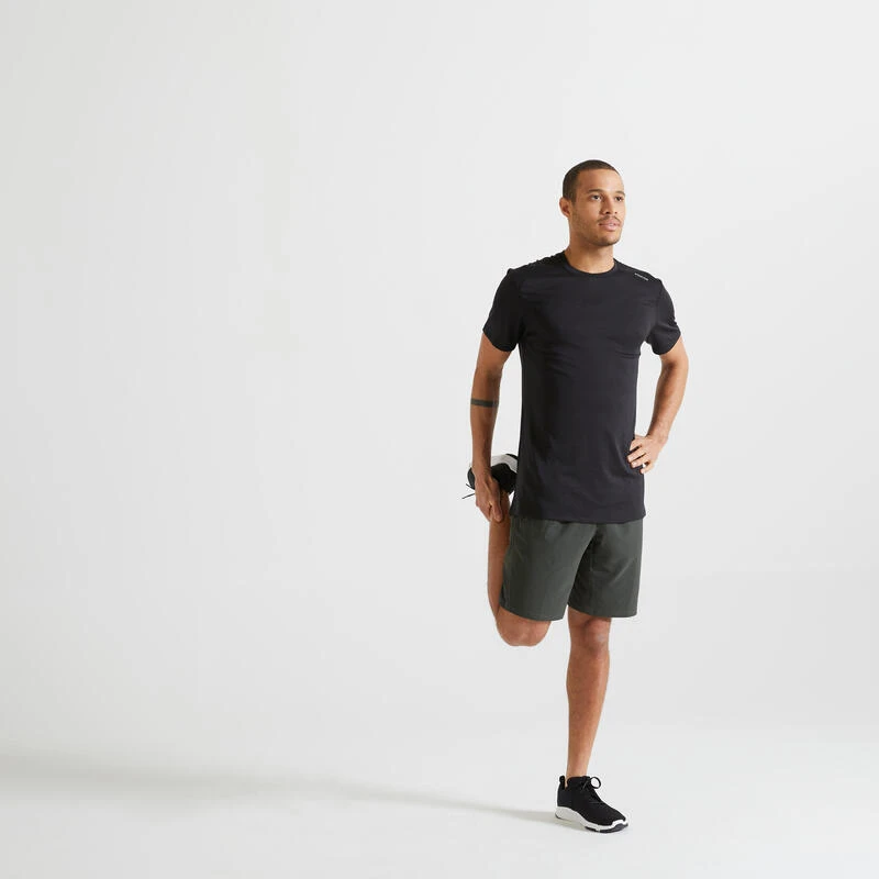 Ademende Basic Fitness Short Voor Heren Zakken Met Rits 4 Ademende Basic Fitness Short Voor Heren Zakken Met Rits - Afbeelding 2