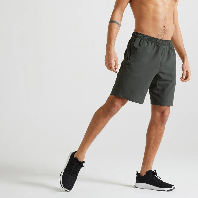 Ademende Basic Fitness Short Voor Heren Zakken Met Rits 3 Ademende Basic Fitness Short Voor Heren Zakken Met Rits