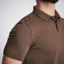 Ademende Jachtpolo Voor Heren 100 Met Korte Mouwen Katoen -Mode Verkoop ademende jachtpolo voor heren 100 met korte mouwen katoen bruin 3