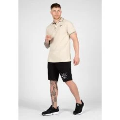 Gorilla Wear Delano Polo - Beige/Black -Mode Verkoop delano polo beigeblack 3