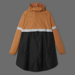 BTWIN FIETSPONCHO 540 STAD ZICHTBAAR 'S NACHTS ZWART/CAMEL -Mode Verkoop fietsponcho 540 stad zichtbaar s nachts zwartcamel 11