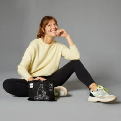 BTWIN FIETSPONCHO STAD ZICHTBAAR 'S NACHTS 560 ZWART/FLUOGEEL -Mode Verkoop fietsponcho stad zichtbaar s nachts 560 zwartfluogeel 8