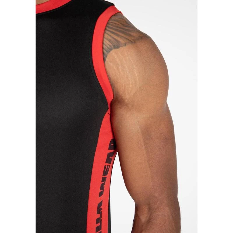 Gorilla Wear Hornell Tank Top - Unisex - Zwart/Rood - S 7 Gorilla Wear Hornell Tank Top - Unisex - Zwart/Rood - S - Afbeelding 5