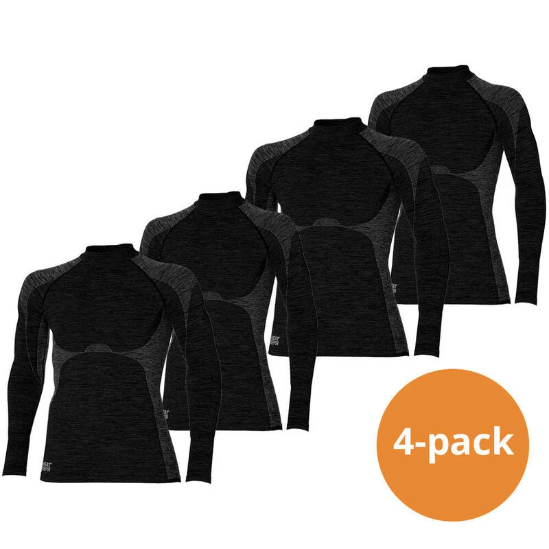 Heat Keeper Thermoshirt Lange Mouw Heren Premium 4-pack Zwart Melange 3 Heat Keeper Thermoshirt Lange Mouw Heren Premium 4-pack Zwart Melange