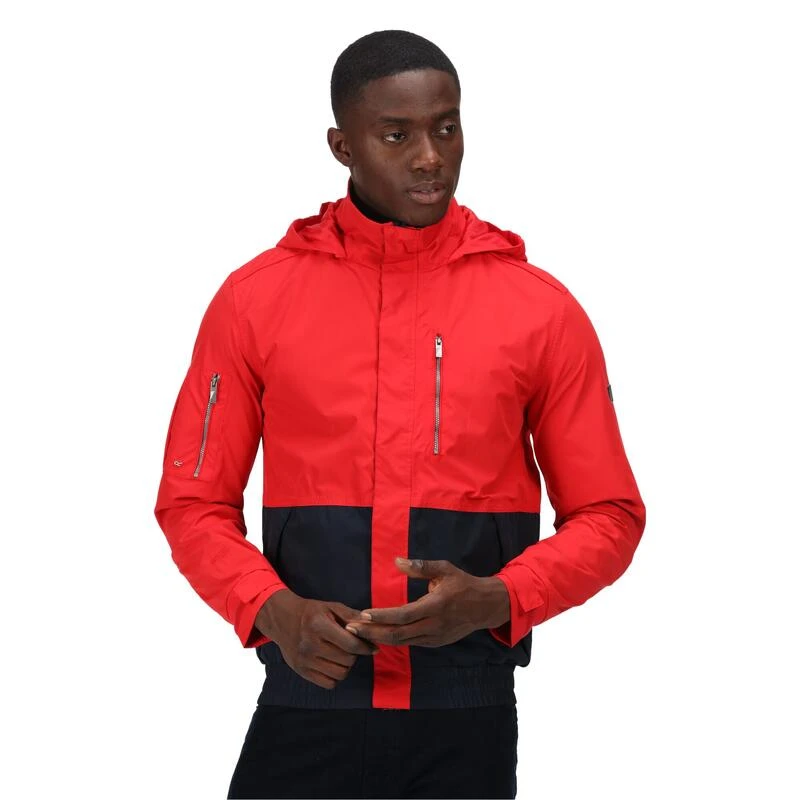 Regatta Heren Feelding Colour Block Waterdichte Bomber Jas (Echt Rood/Zwaar) 6 Regatta Heren Feelding Colour Block Waterdichte Bomber Jas (Echt Rood/Zwaar) - Afbeelding 4