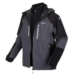 Regatta Sacramento VII 3-in-1 Heren Hiking Jas - Grijs Zwart -Mode Verkoop sacramento vii 3 in 1 heren hiking jas grijs zwart 3
