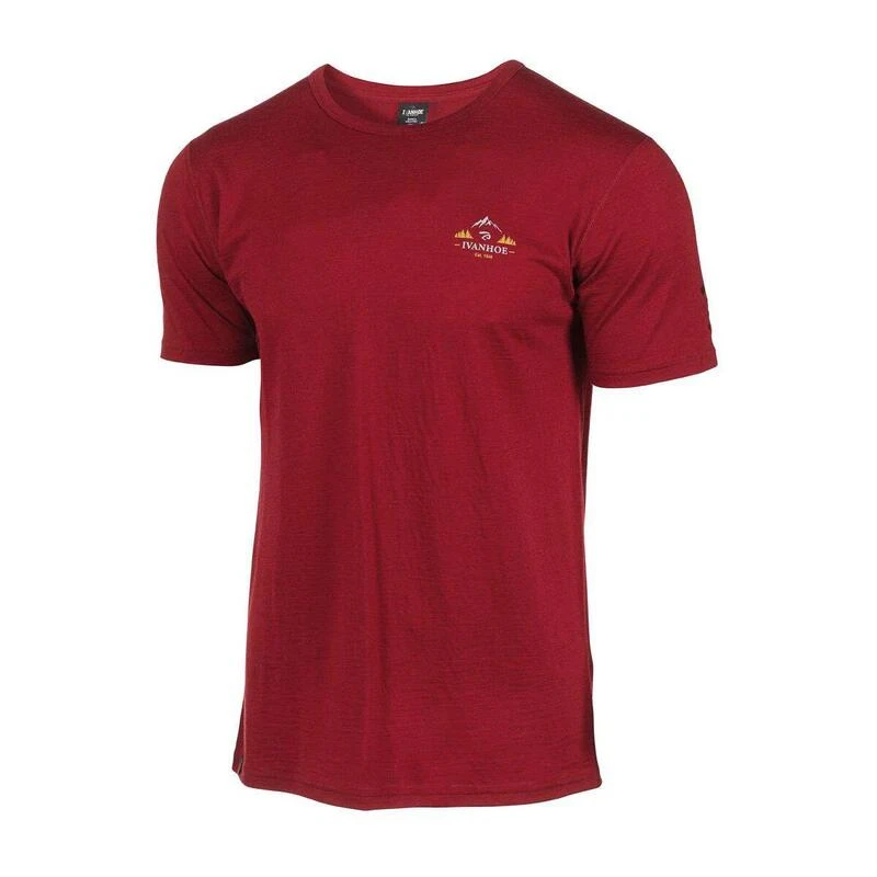 T-shirt Agaton Horizon Royal Cherry Voor Heren - Merinowol - Rood 3 T-shirt Agaton Horizon Royal Cherry Voor Heren - Merinowol - Rood