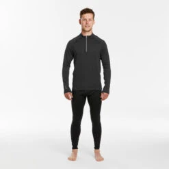 WEDZE Thermoshirt Voor Skiën Heren 500 1/2 Rits -Mode Verkoop thermoshirt voor skien heren bl 500 12 rits donkergrijs 2