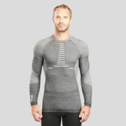 WEDZE Thermoshirt Voor Skiën Heren BL980 Wol Seamless -Mode Verkoop thermoshirt voor skien heren bl980 wol seamless grijs 4