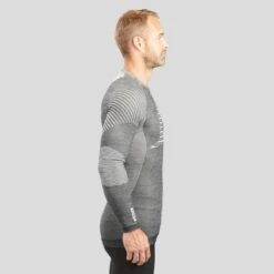 WEDZE Thermoshirt Voor Skiën Heren BL980 Wol Seamless -Mode Verkoop thermoshirt voor skien heren bl980 wol seamless grijs 5