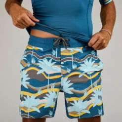 Surfrashguard 500 Met Korte Mouwen Voor Heren -Mode Verkoop uv werende rashguard voor surfen heren 500 korte mouwen palmeraie 6