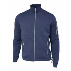 Vest Voor Heren Assar Full Zip Steel Blue Met Rits Merinowol 2020 - Blauw