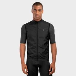 Winddicht Vest Wielrennen SIROKO V1 Blaast Zwart Heren